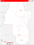 Adams County Wall Map Red Line Style