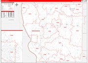 Adams County Wall Map Red Line Style