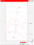Adams County Wall Map Red Line Style