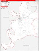 Adams County Wall Map Red Line Style