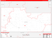 Adams Wall Map Red Line Style