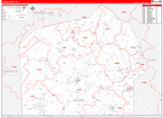 Adams Wall Map Red Line Style