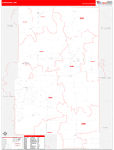 Aitkin Wall Map Red Line Style