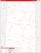 Aitkin County Wall Map Red Line Style