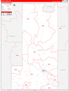 Albany County Wall Map Red Line Style