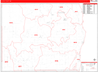 Alcona County Wall Map Red Line Style