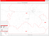 Alcorn County Wall Map Red Line Style