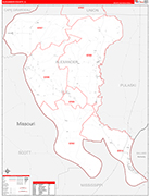Alexander County Wall Map Red Line Style