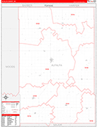 Alfalfa County Wall Map Red Line Style
