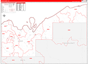 Alger County Wall Map Red Line Style