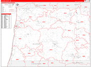 Allegan County Wall Map Red Line Style