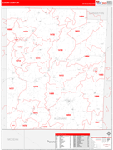 Allegany County Wall Map Red Line Style