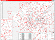 Allegheny Wall Map Red Line Style