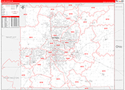 Allen Wall Map Red Line Style
