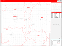 Allen County Wall Map Red Line Style