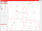 Allen County Wall Map Red Line Style