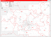 Allen County Wall Map Red Line Style