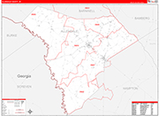 Allendale County Wall Map Red Line Style