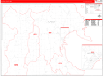 Alpena County Wall Map Red Line Style