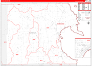 Alpena County Wall Map Red Line Style