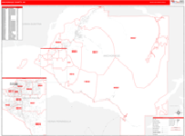Anchorage County Wall Map Red Line Style