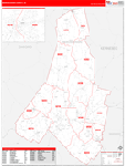 Androscoggin County Wall Map Red Line Style