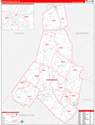 Androscoggin Wall Map Red Line Style