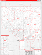 Anoka County Wall Map Red Line Style