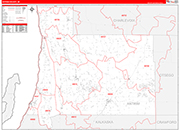 Antrim County Wall Map Red Line Style