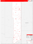 Apache County Wall Map Red Line Style