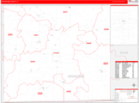 Appanoose Wall Map Red Line Style