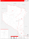 Appling County Wall Map Red Line Style