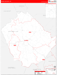 Appomattox County Wall Map Red Line Style
