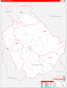 Appomattox County Wall Map Red Line Style