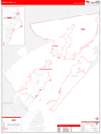 Aransas County Wall Map Red Line Style