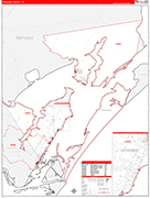 Aransas County Wall Map Red Line Style
