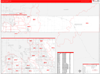 Arapahoe County Wall Map Red Line Style