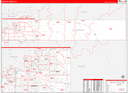 Arapahoe Wall Map Red Line Style