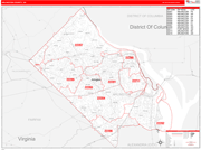 Arlington Wall Map Red Line Style