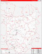 Armstrong Wall Map Red Line Style