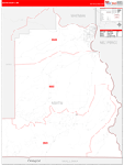 Asotin County Wall Map Red Line Style