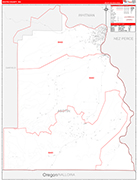Asotin Wall Map Red Line Style