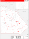 Atascosa County Wall Map Red Line Style