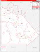 Atascosa County Wall Map Red Line Style