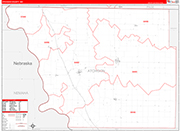 Atchison County Wall Map Red Line Style