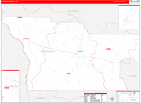 Atkinson County Wall Map Red Line Style