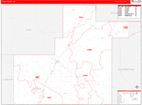 Atoka County Wall Map Red Line Style