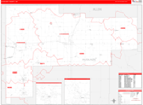 Auglaize County Wall Map Red Line Style