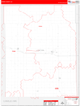 Aurora County Wall Map Red Line Style
