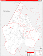 Avery County Wall Map Red Line Style